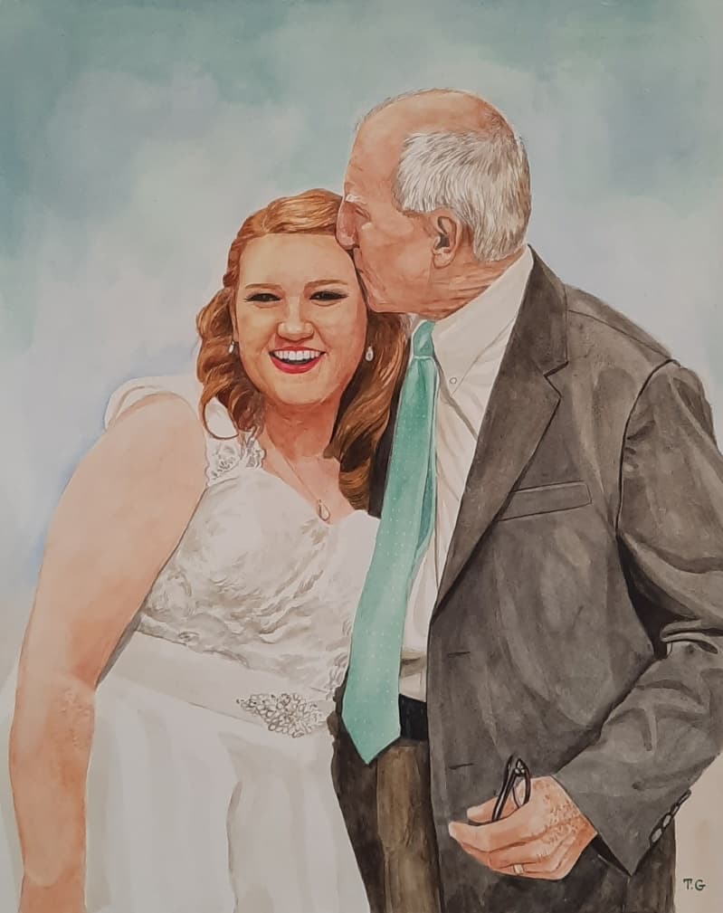 Memorial Watercolor Portrait · Artwork #029