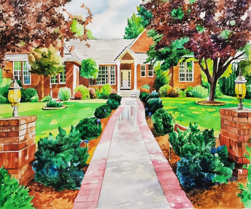 Home Watercolor Portrait · Artwork #034