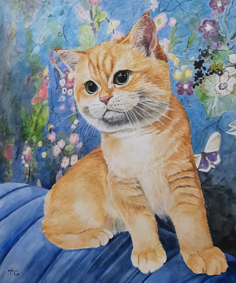 Pet Watercolor Portrait · Artwork #043