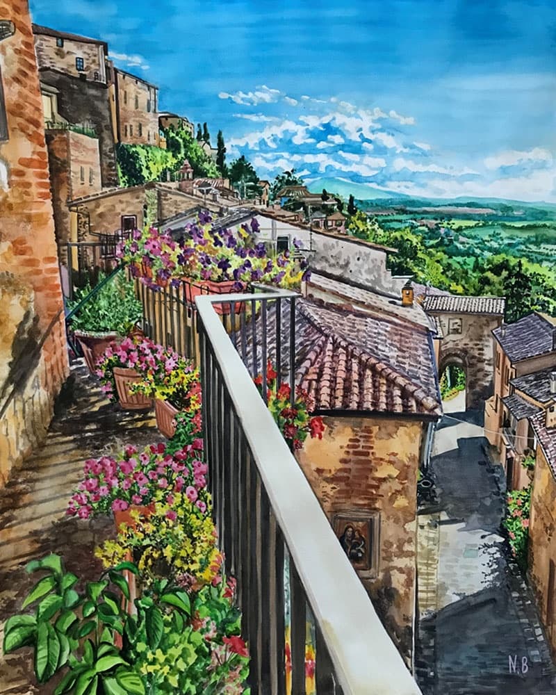 Landscape Watercolor Portrait · Artwork #070