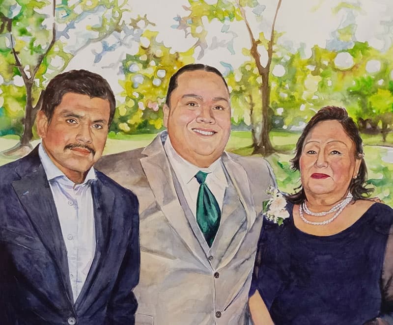 Family Watercolor Portrait · Artwork #074