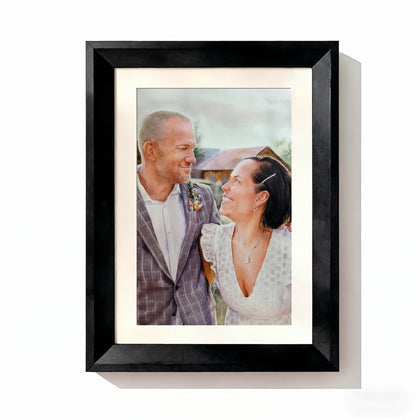 Couple watercolor Black Frame option